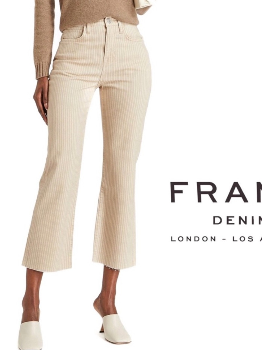 Frame Denim Cream Le Jane Crop Cropped Jeans